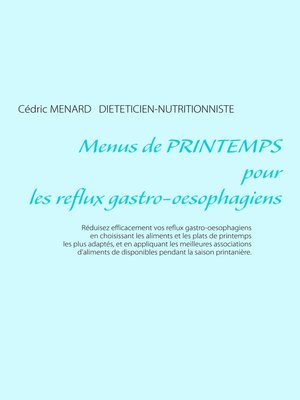 cover image of Menus de printemps pour les reflux gastro-oesophagiens